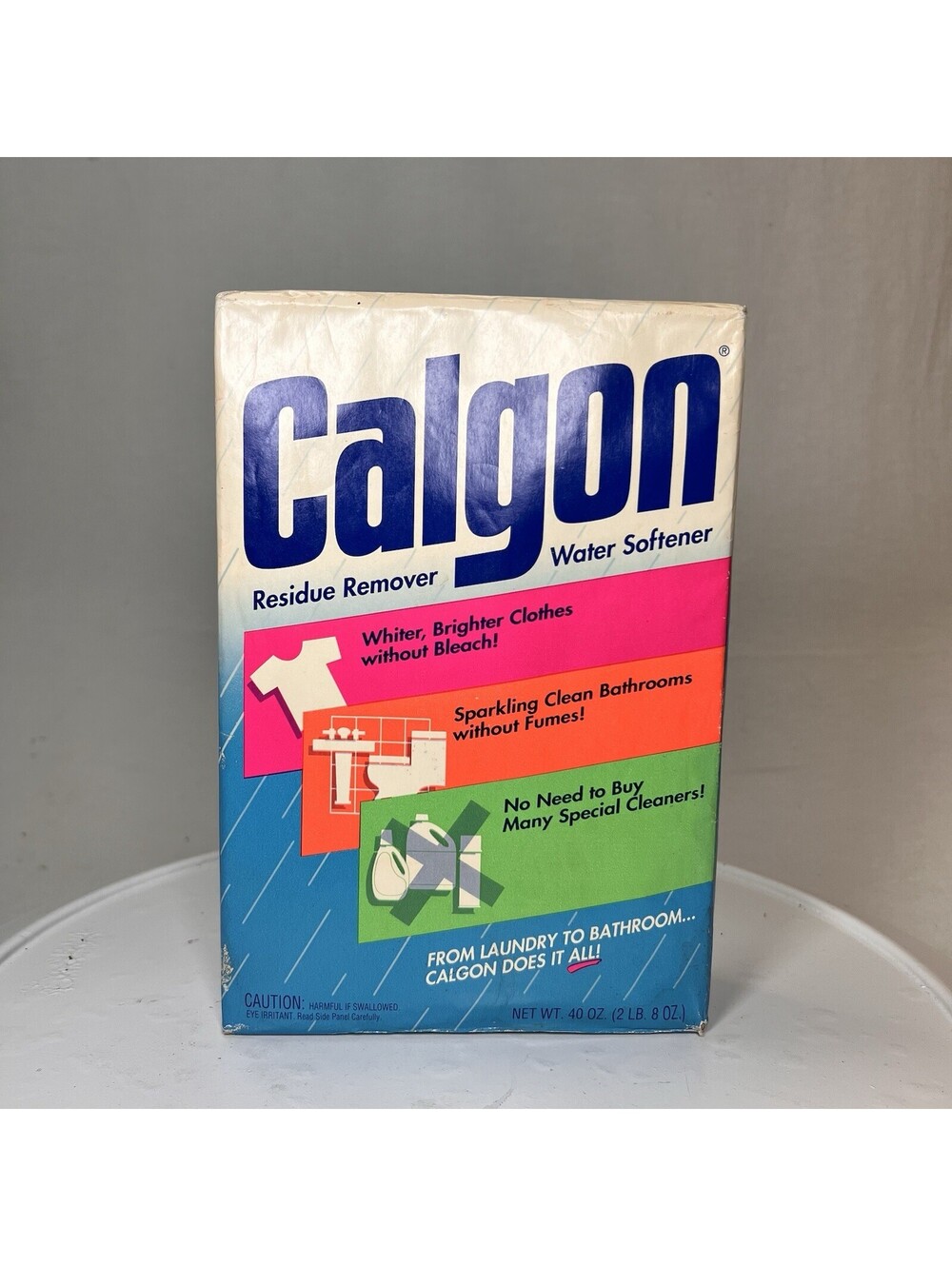 Vintage Calgon Water Softener Residue Remover 40 Oz NOS Unopened Laundry Box